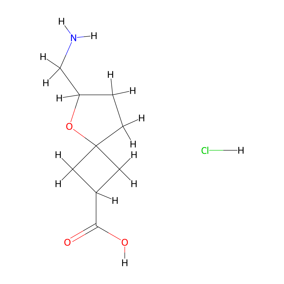 6-(Aminomethyl)-5-oxaspiro[3.4]octane-2-carboxylic acid hydrochloride molecular structure, CAS 2580218-00-2