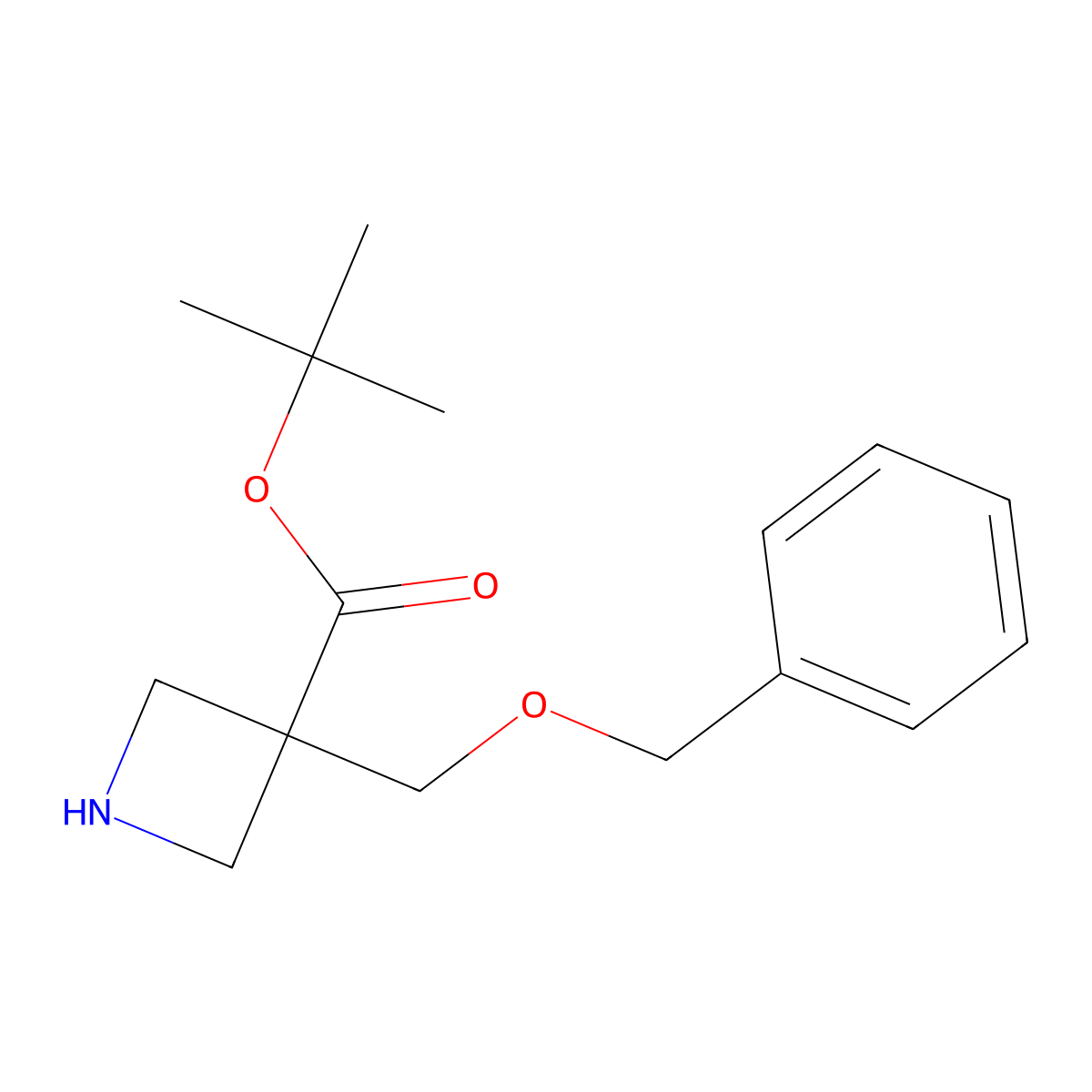 Tert-butyl 3-[(benzyloxy)methyl]azetidine-3-carboxylate molecular structure, CAS 2580218-06-8