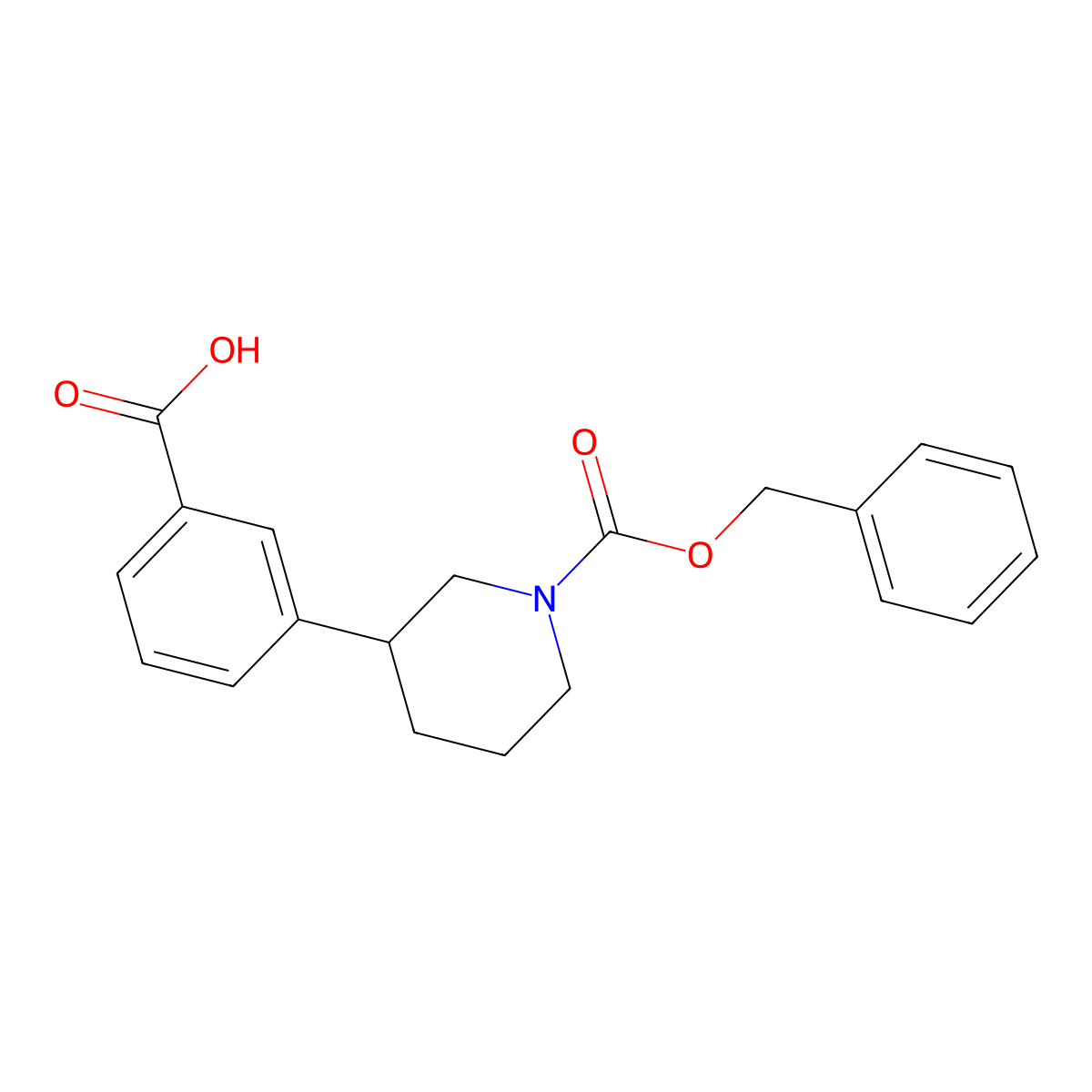 3-{1-[(Benzyloxy)carbonyl]piperidin-3-yl}benzoic acid molecular structure, CAS 2580218-11-5