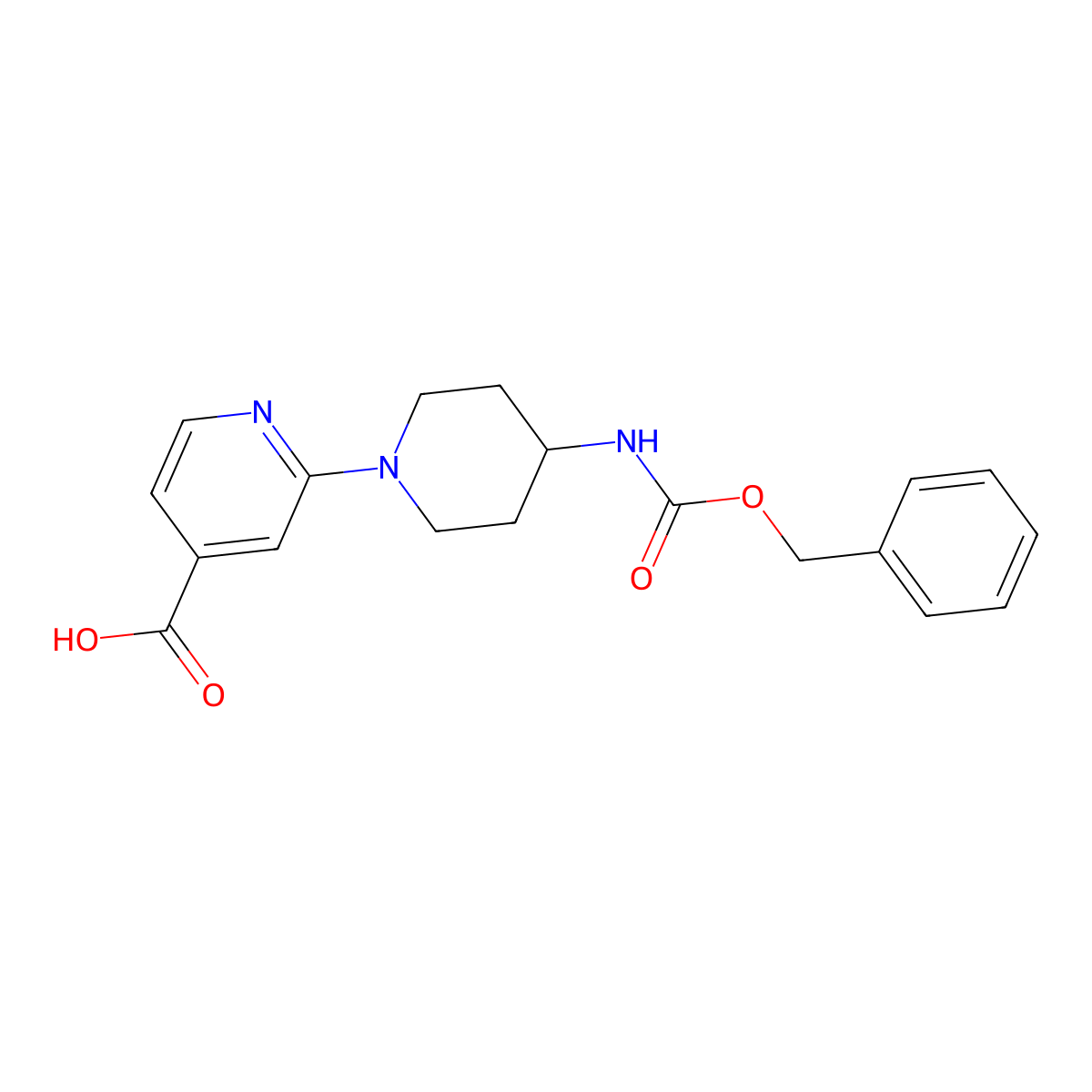 2-(4-{[(Benzyloxy)carbonyl]amino}piperidin-1-yl)pyridine-4-carboxylic acid molecular structure, CAS 2580218-17-1