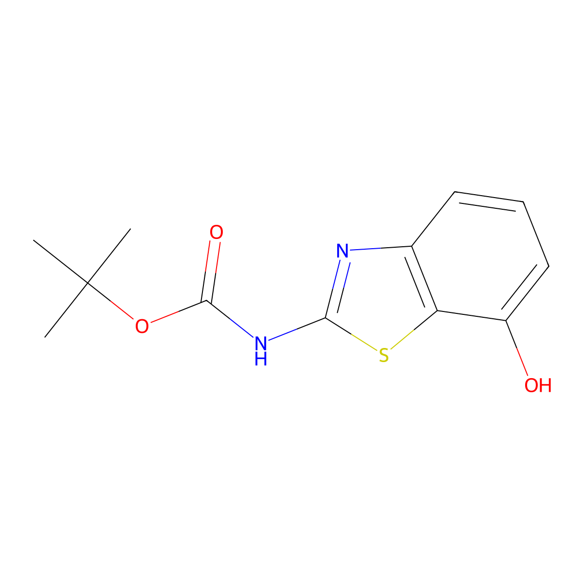 tert-butyl N-(7-hydroxy-1,3-benzothiazol-2-yl)carbamate molecular structure, CAS 2580218-20-6