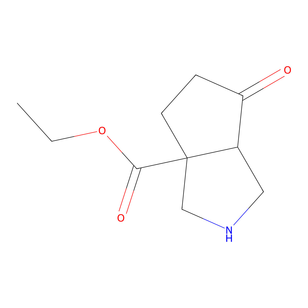 Ethyl 6-oxo-octahydrocyclopenta[c]pyrrole-3a-carboxylate molecular structure, CAS 2580218-38-6