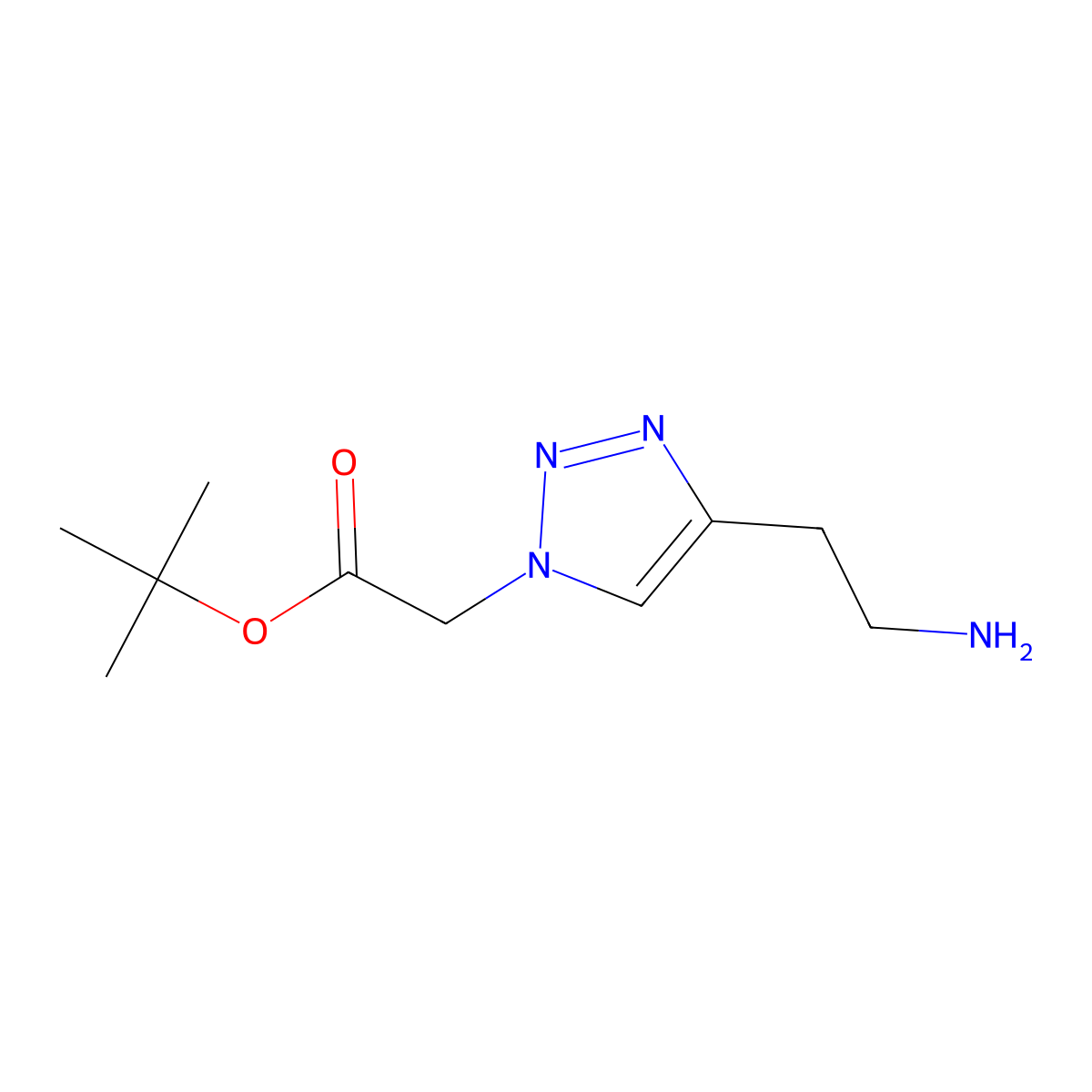 tert-butyl 2-[4-(2-aminoethyl)-1H-1,2,3-triazol-1-yl]acetate molecular structure, CAS 2580218-48-8