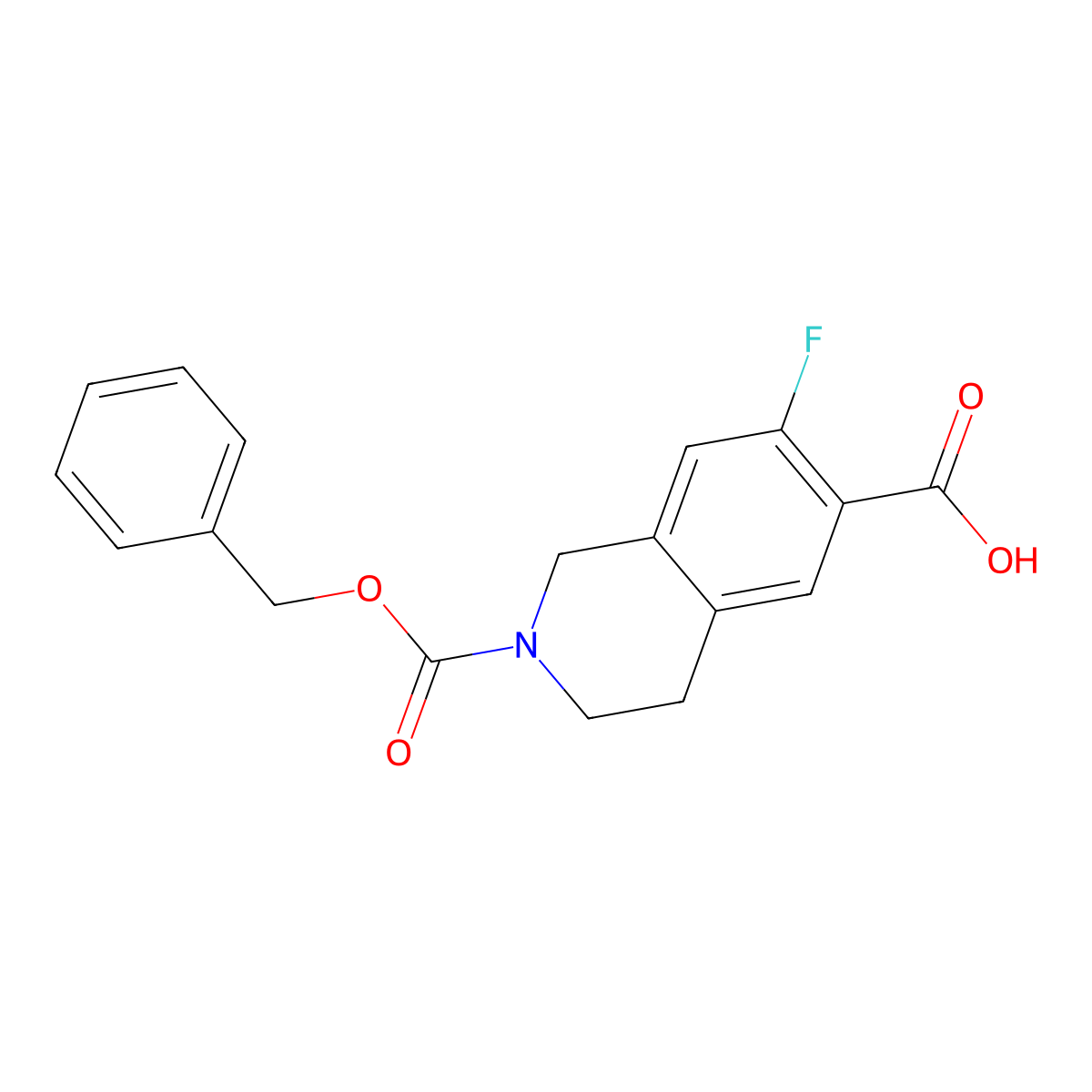 2-[(Benzyloxy)carbonyl]-7-fluoro-1,2,3,4-tetrahydroisoquinoline-6-carboxylic acid molecular structure, CAS 2580218-59-1
