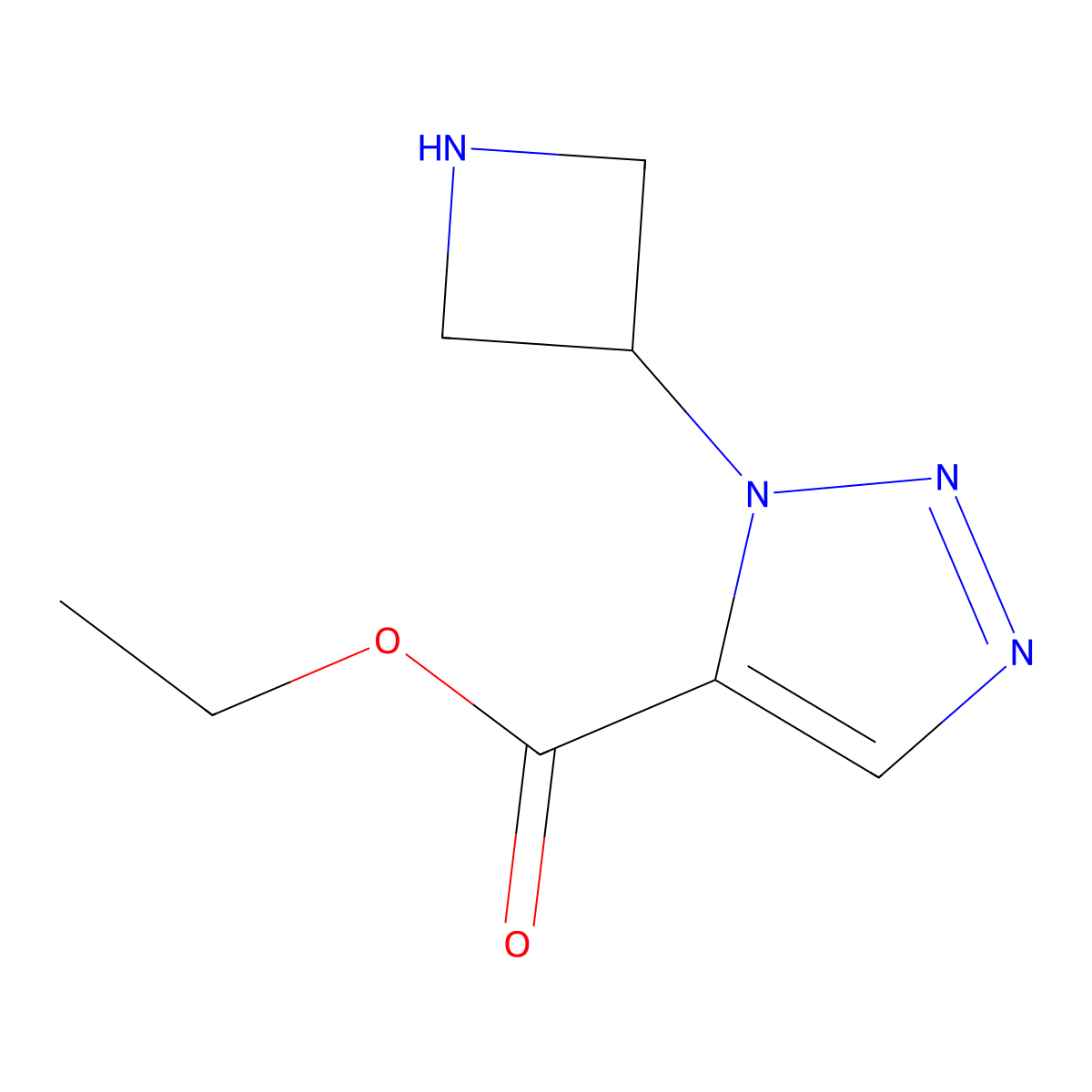 ethyl 1-(azetidin-3-yl)-1H-1,2,3-triazole-5-carboxylate molecular structure, CAS 2580218-72-8