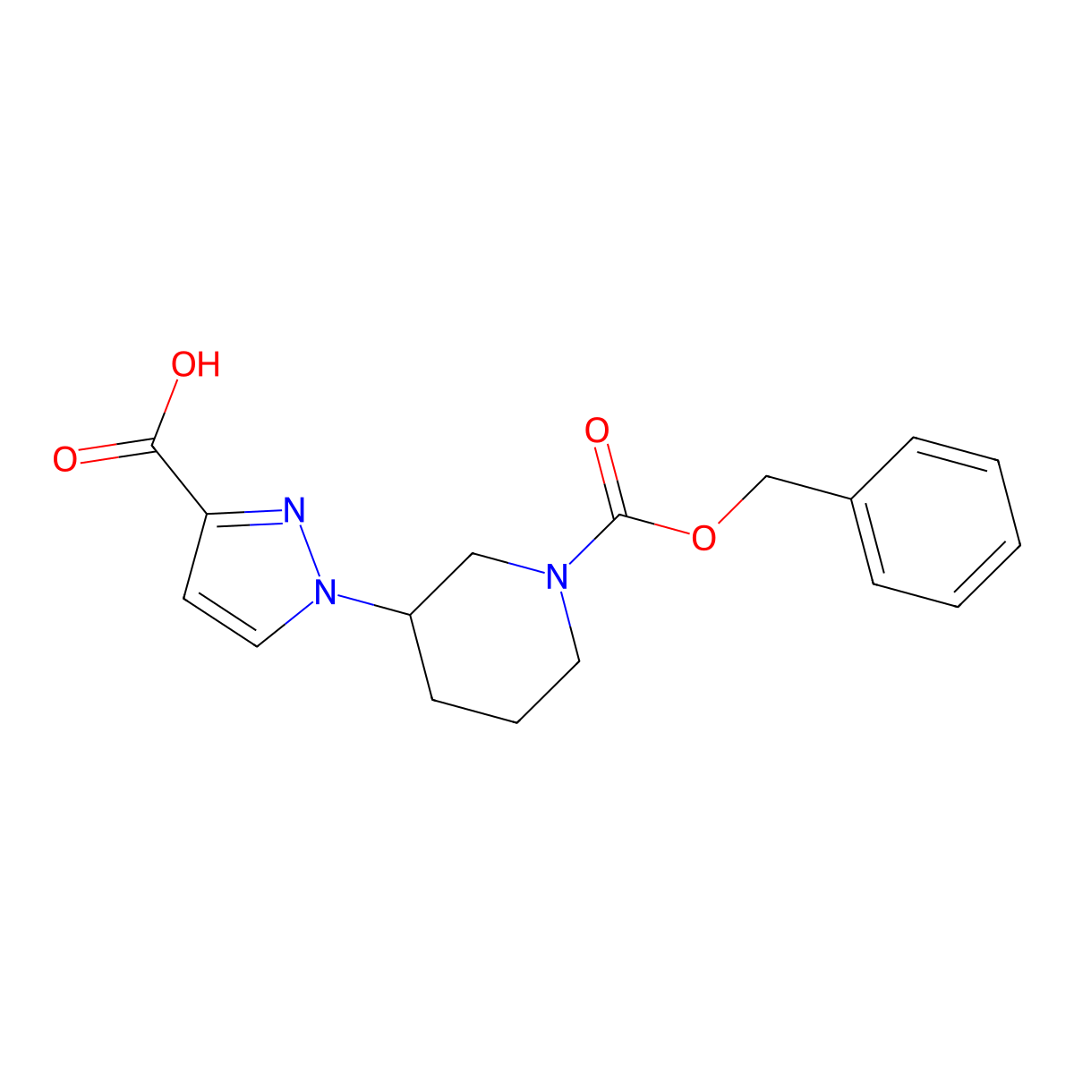 1-{1-[(benzyloxy)carbonyl]piperidin-3-yl}-1H-pyrazole-3-carboxylic acid molecular structure, CAS 2580218-75-1