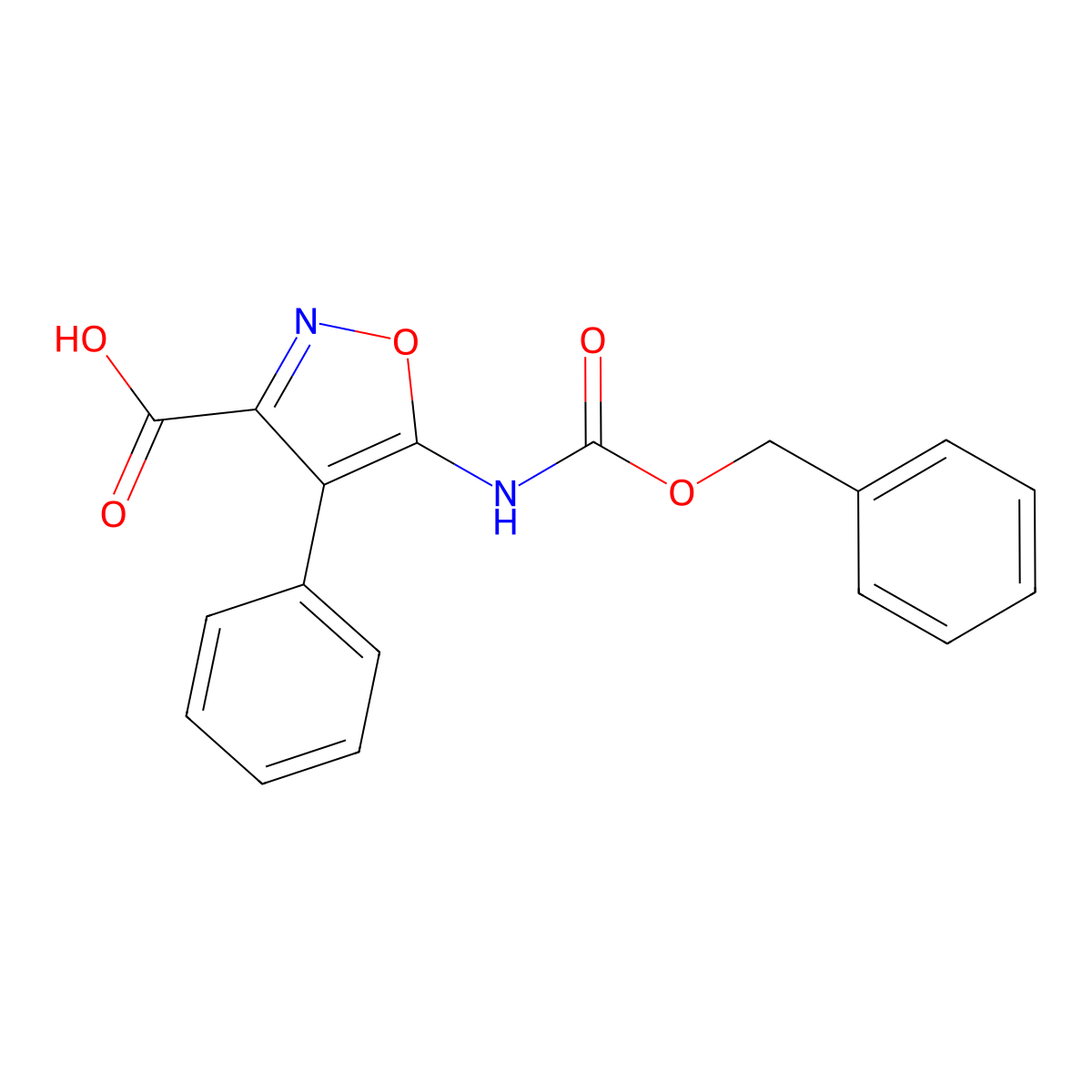 5-{[(Benzyloxy)carbonyl]amino}-4-phenyl-1,2-oxazole-3-carboxylic acid molecular structure, CAS 2580218-76-2