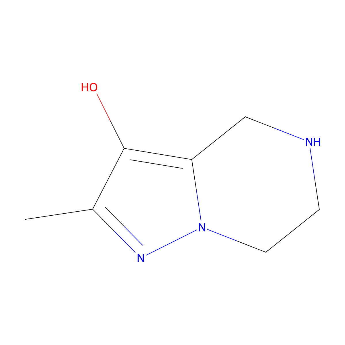 2-methyl-4H,5H,6H,7H-pyrazolo[1,5-a]pyrazin-3-ol molecular structure, CAS 2580218-81-9