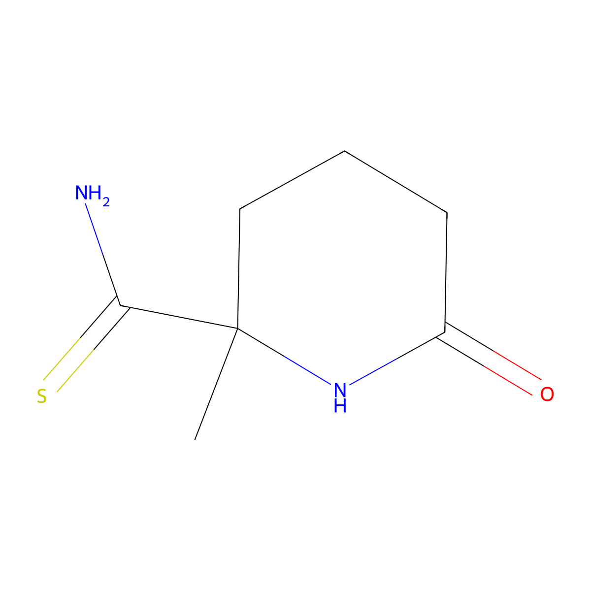 2-Methyl-6-oxopiperidine-2-carbothioamide molecular structure, CAS 2580218-83-1