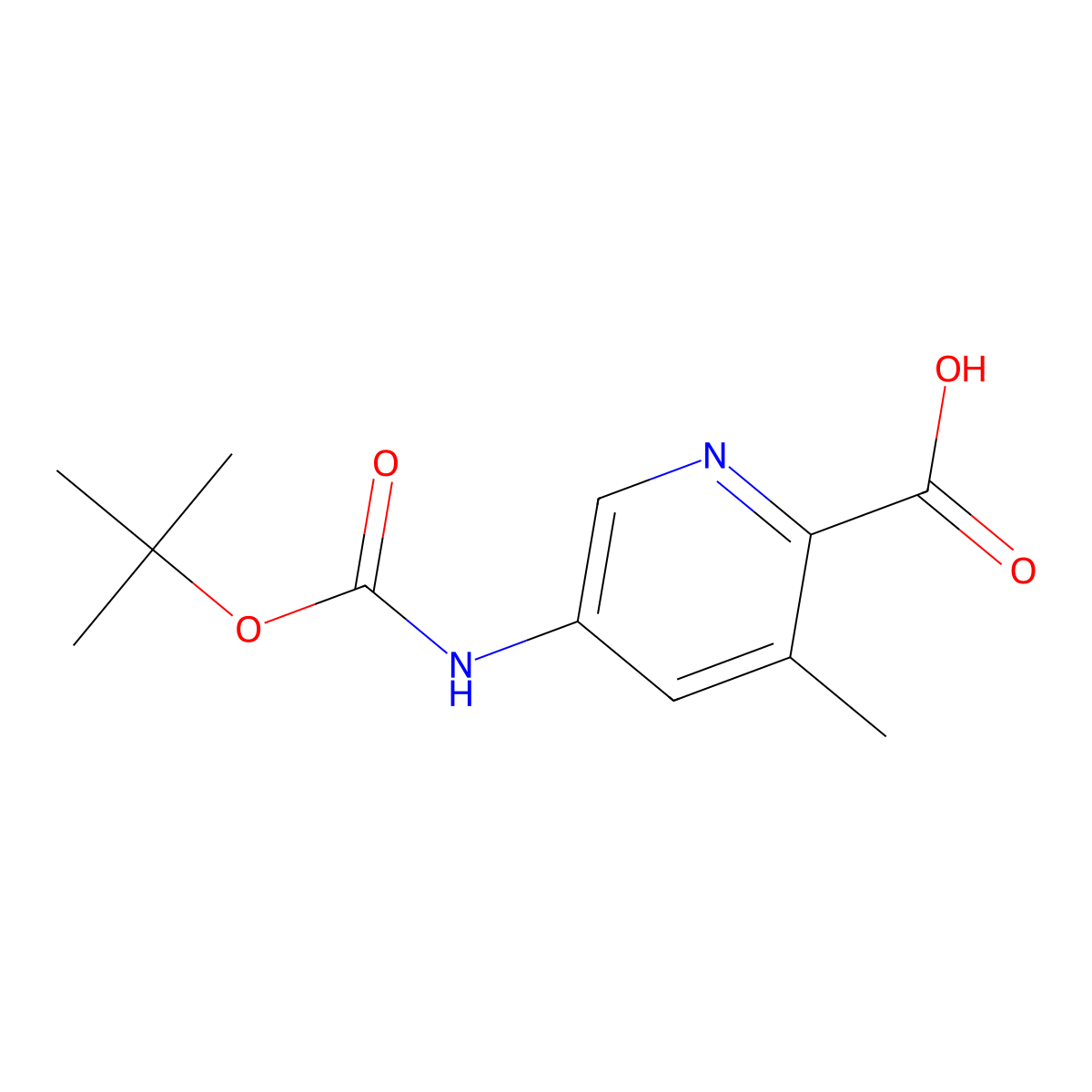5-{[(Tert-butoxy)carbonyl]amino}-3-methylpyridine-2-carboxylic acid molecular structure, CAS 2580218-84-2