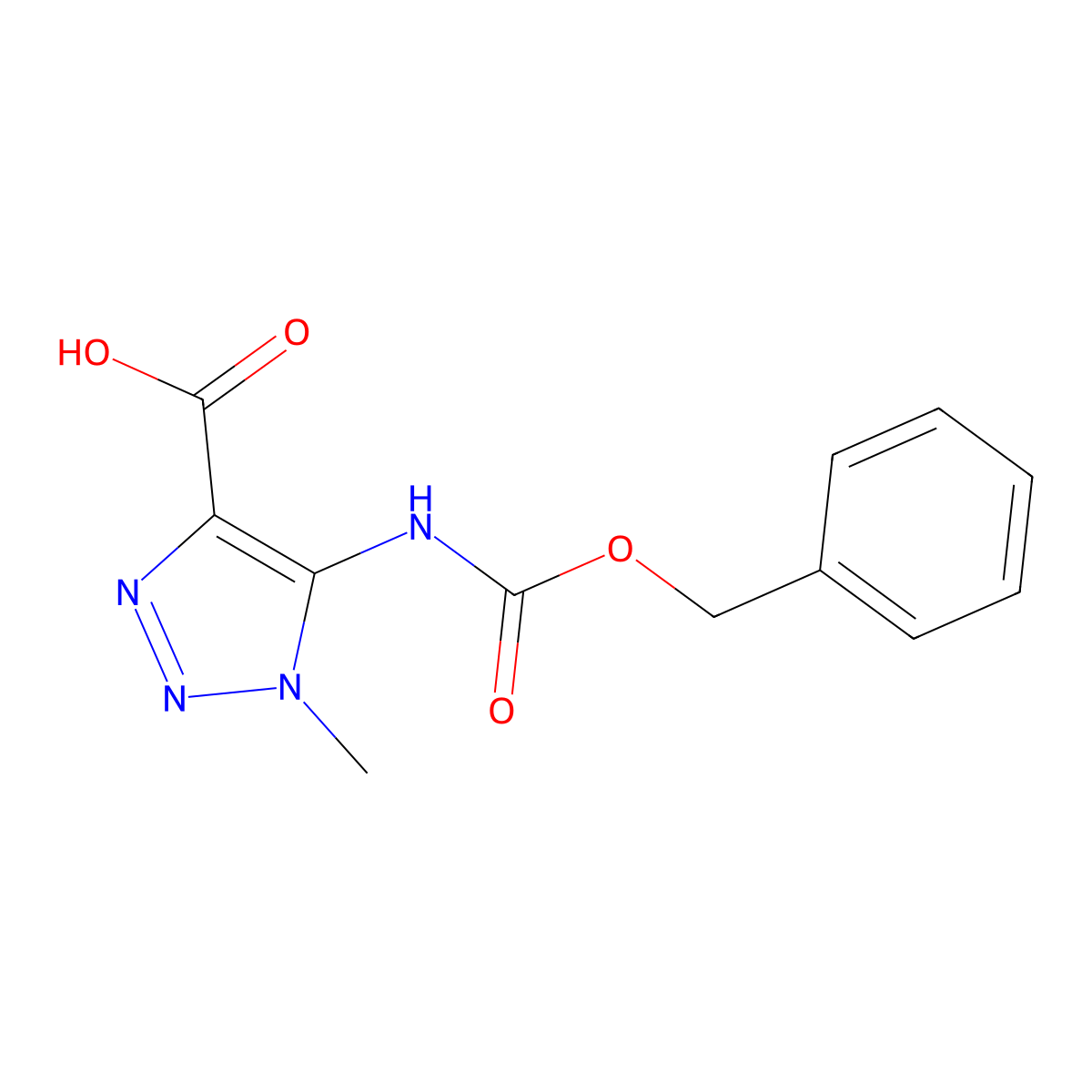 5-{[(benzyloxy)carbonyl]amino}-1-methyl-1H-1,2,3-triazole-4-carboxylic acid molecular structure, CAS 2580218-85-3