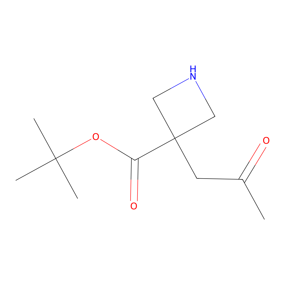 Tert-butyl 3-(2-oxopropyl)azetidine-3-carboxylate molecular structure, CAS 2580218-95-5