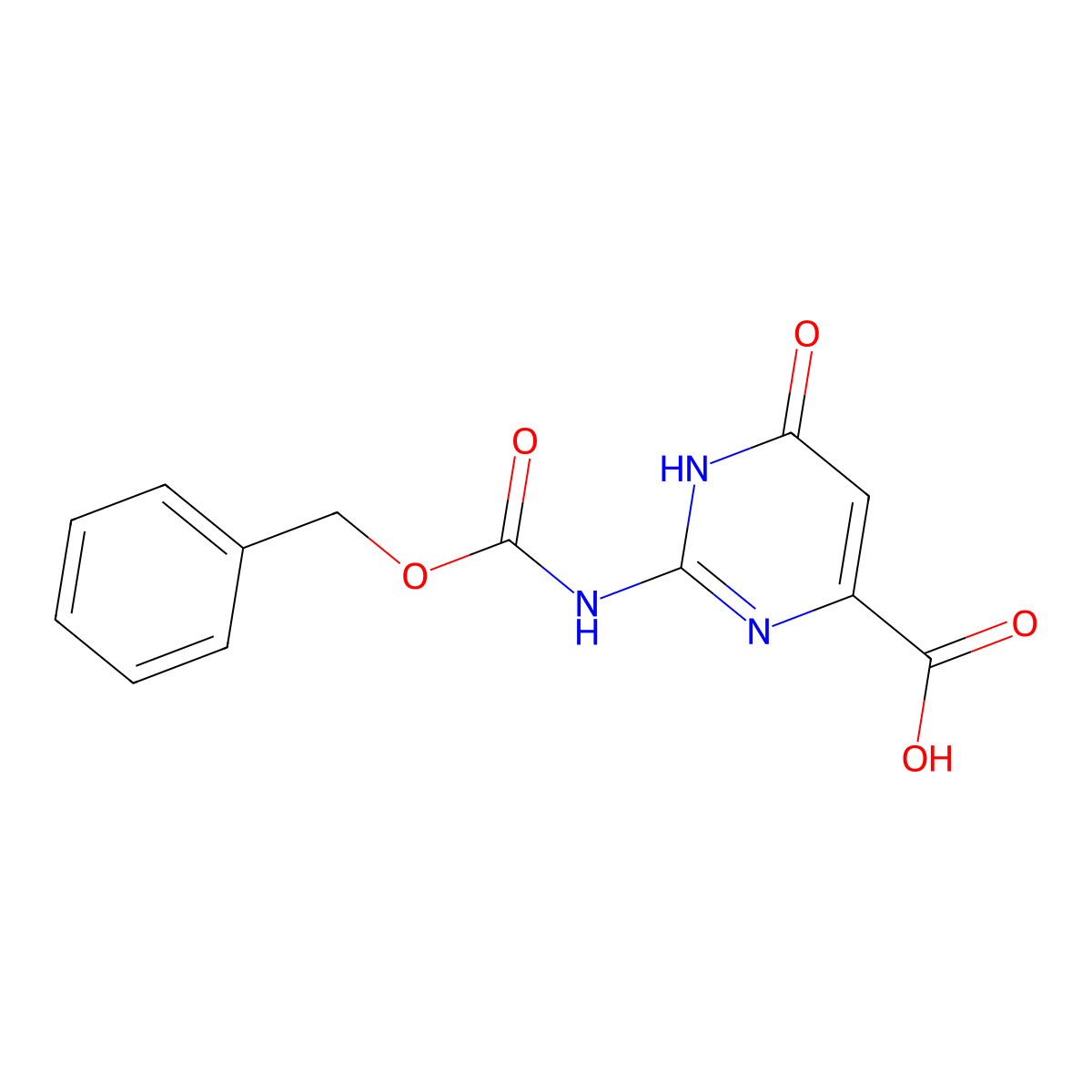2-{[(Benzyloxy)carbonyl]amino}-6-hydroxypyrimidine-4-carboxylic acid molecular structure, CAS 2580219-05-0