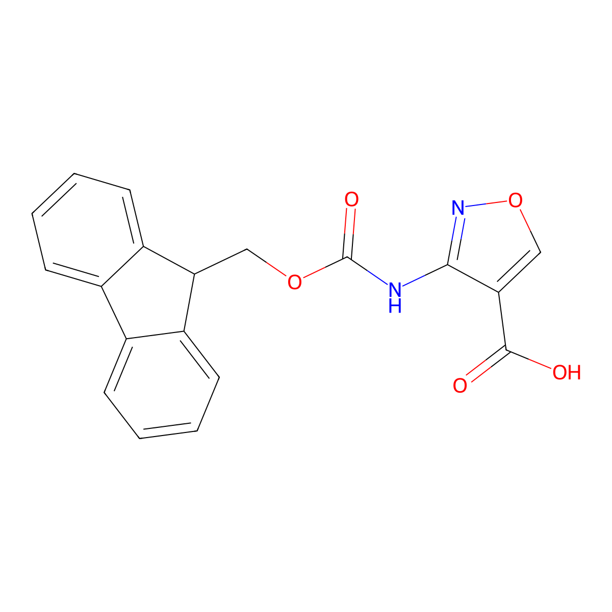 3-({[(9H-fluoren-9-yl)methoxy]carbonyl}amino)-1,2-oxazole-4-carboxylic acid molecular structure, CAS 2580219-09-4