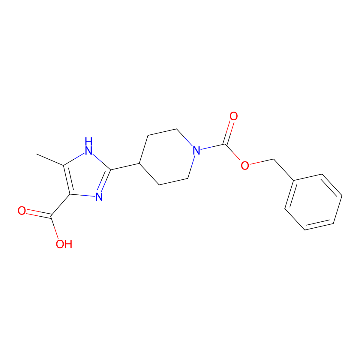 2-{1-[(benzyloxy)carbonyl]piperidin-4-yl}-4-methyl-1H-imidazole-5-carboxylic acid molecular structure, CAS 2580219-10-7