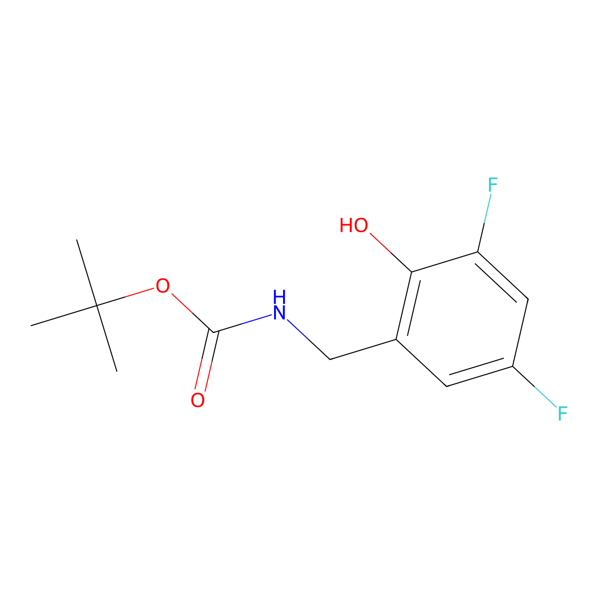 tert-butyl N-[(3,5-difluoro-2-hydroxyphenyl)methyl]carbamate molecular structure, CAS 2580219-12-9