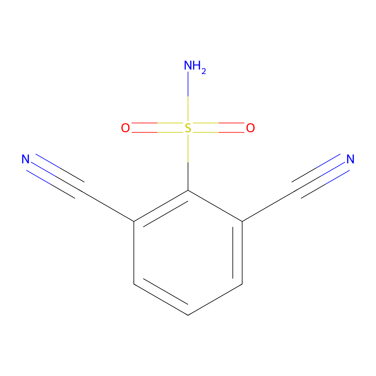 2,6-Dicyanobenzene-1-sulfonamide molecular structure, CAS 2580219-29-8