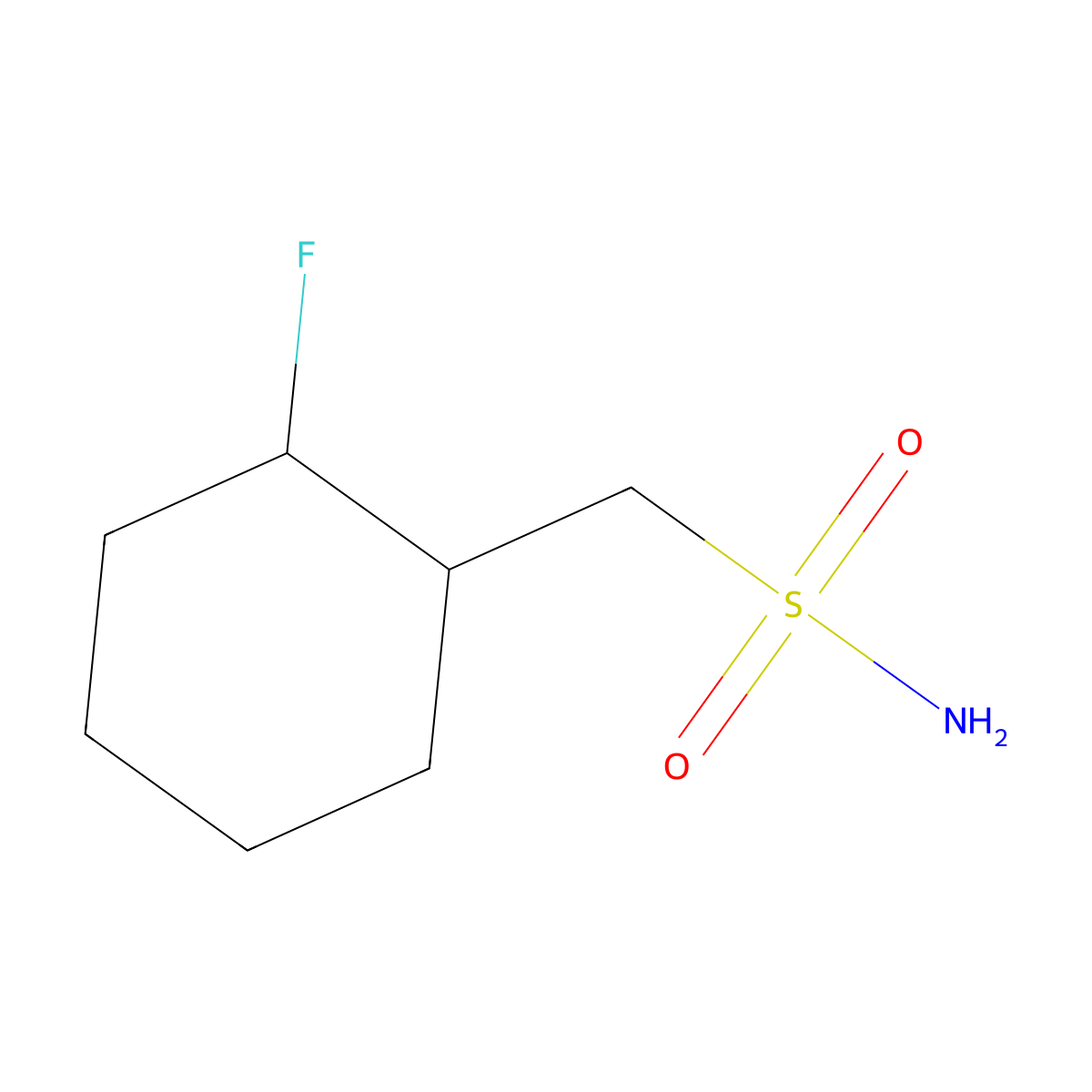 (2-Fluorocyclohexyl)methanesulfonamide molecular structure, CAS 2580219-33-4