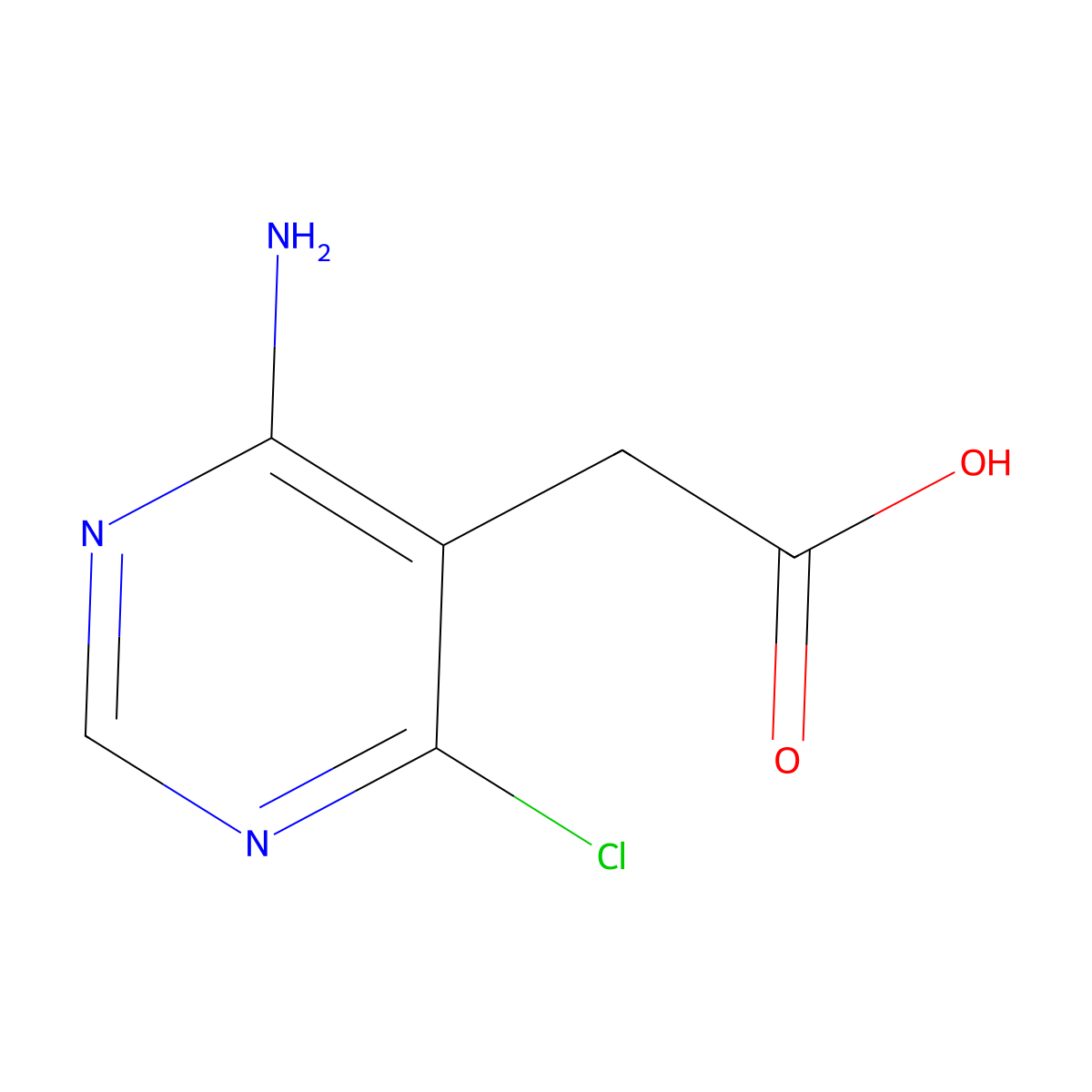 2-(4-Amino-6-chloropyrimidin-5-yl)acetic acid molecular structure, CAS 2580219-35-6