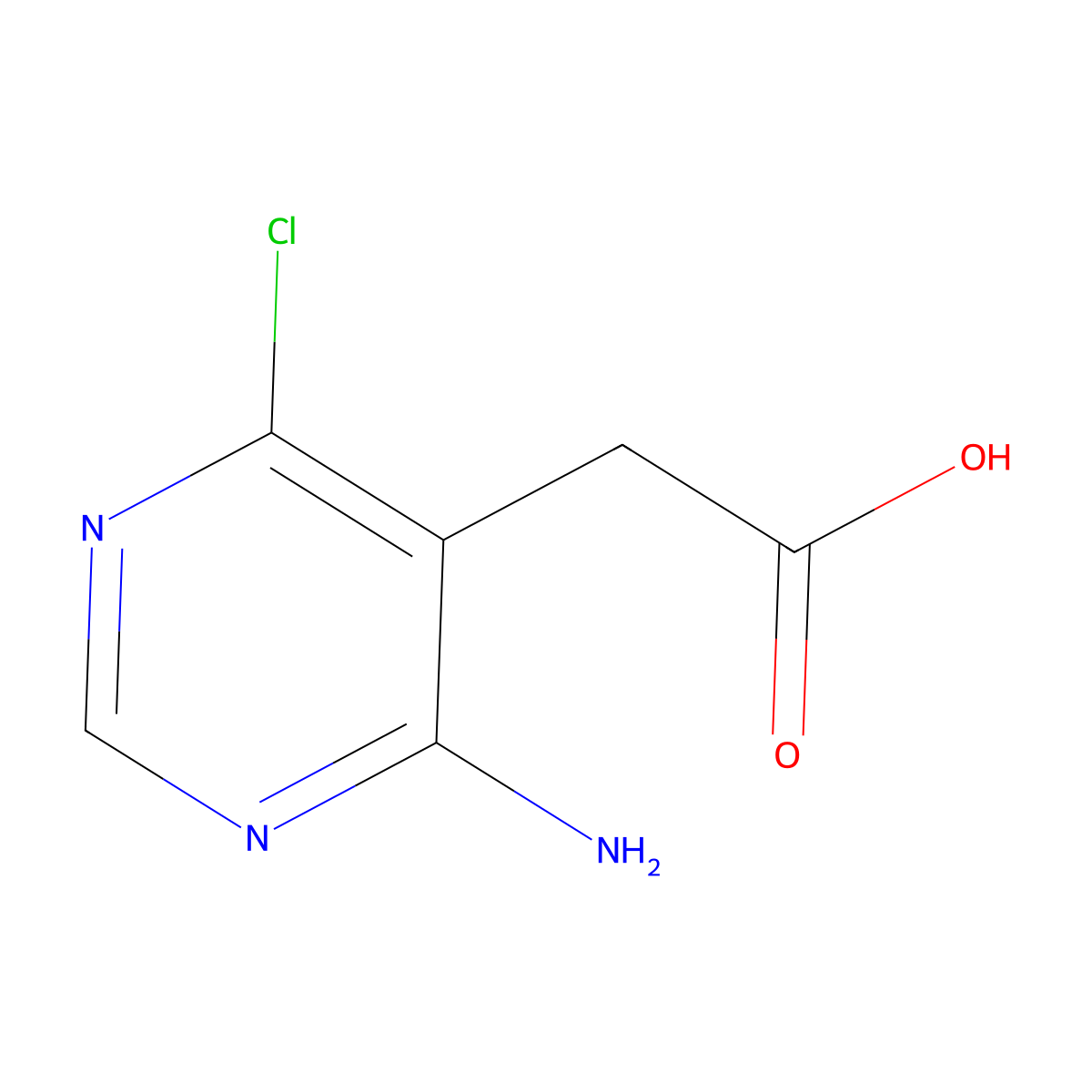 2-(4-Amino-6-chloropyrimidin-5-yl)acetic acid molecular structure, CAS 2580219-35-6