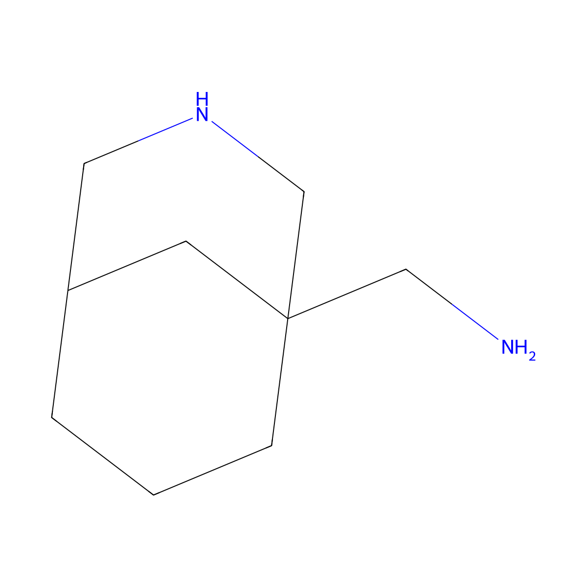 1-{3-Azabicyclo[3.3.1]nonan-1-yl}methanamine molecular structure, CAS 2580219-36-7