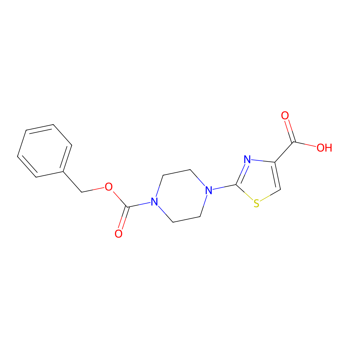 2-{4-[(Benzyloxy)carbonyl]piperazin-1-yl}-1,3-thiazole-4-carboxylic acid molecular structure, CAS 2580219-37-8