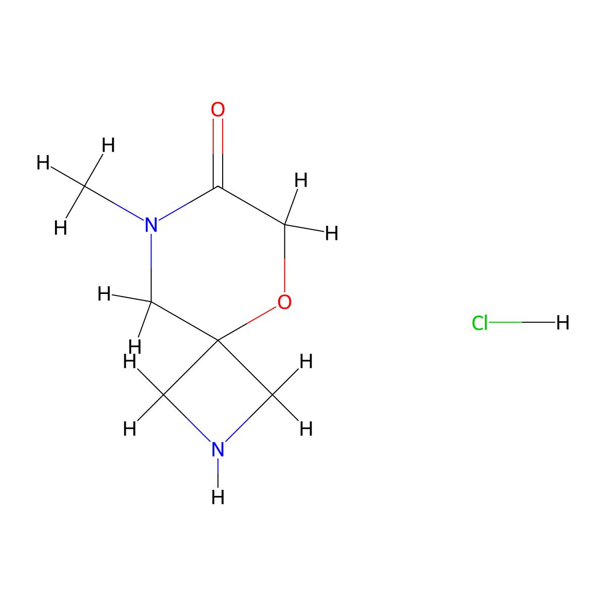 8-Methyl-5-oxa-2,8-diazaspiro(3.5)nonan-7-one hydrochloride molecular structure, CAS 2580219-40-3
