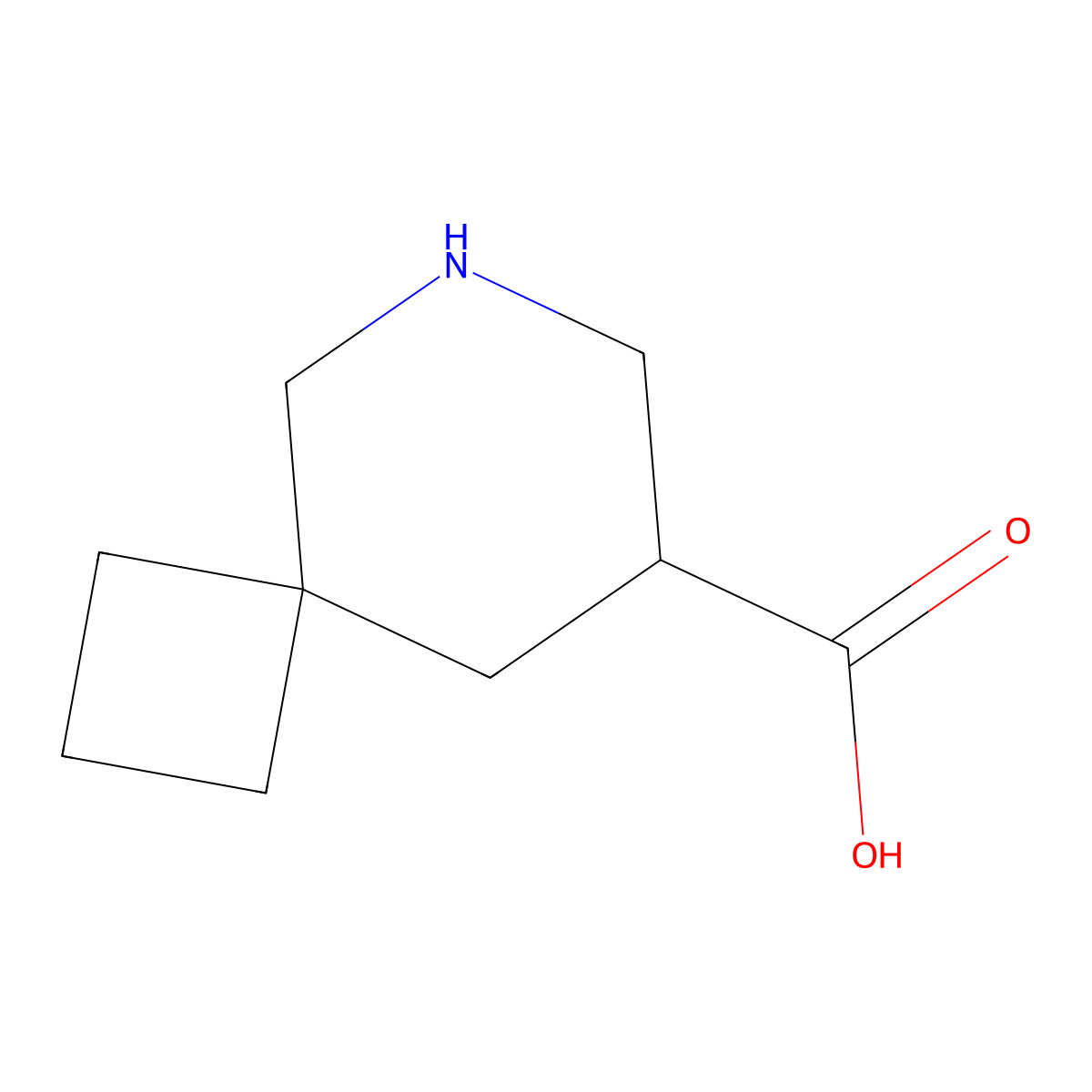 6-Azaspiro[3.5]nonane-8-carboxylic acid molecular structure, CAS 2580219-41-4
