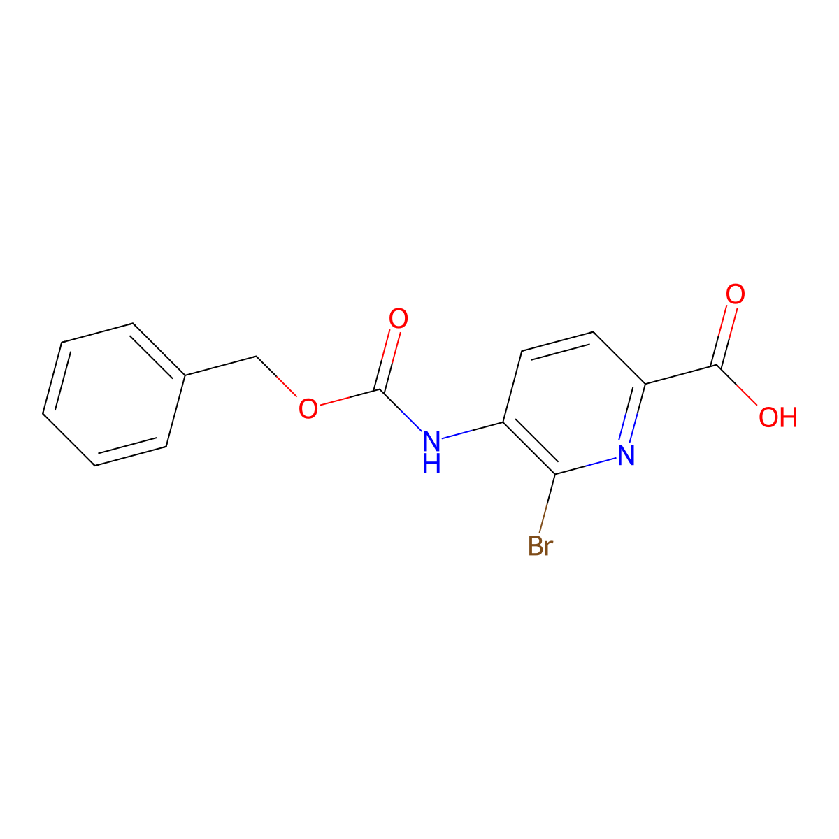 5-{[(Benzyloxy)carbonyl]amino}-6-bromopyridine-2-carboxylic acid molecular structure, CAS 2580219-42-5