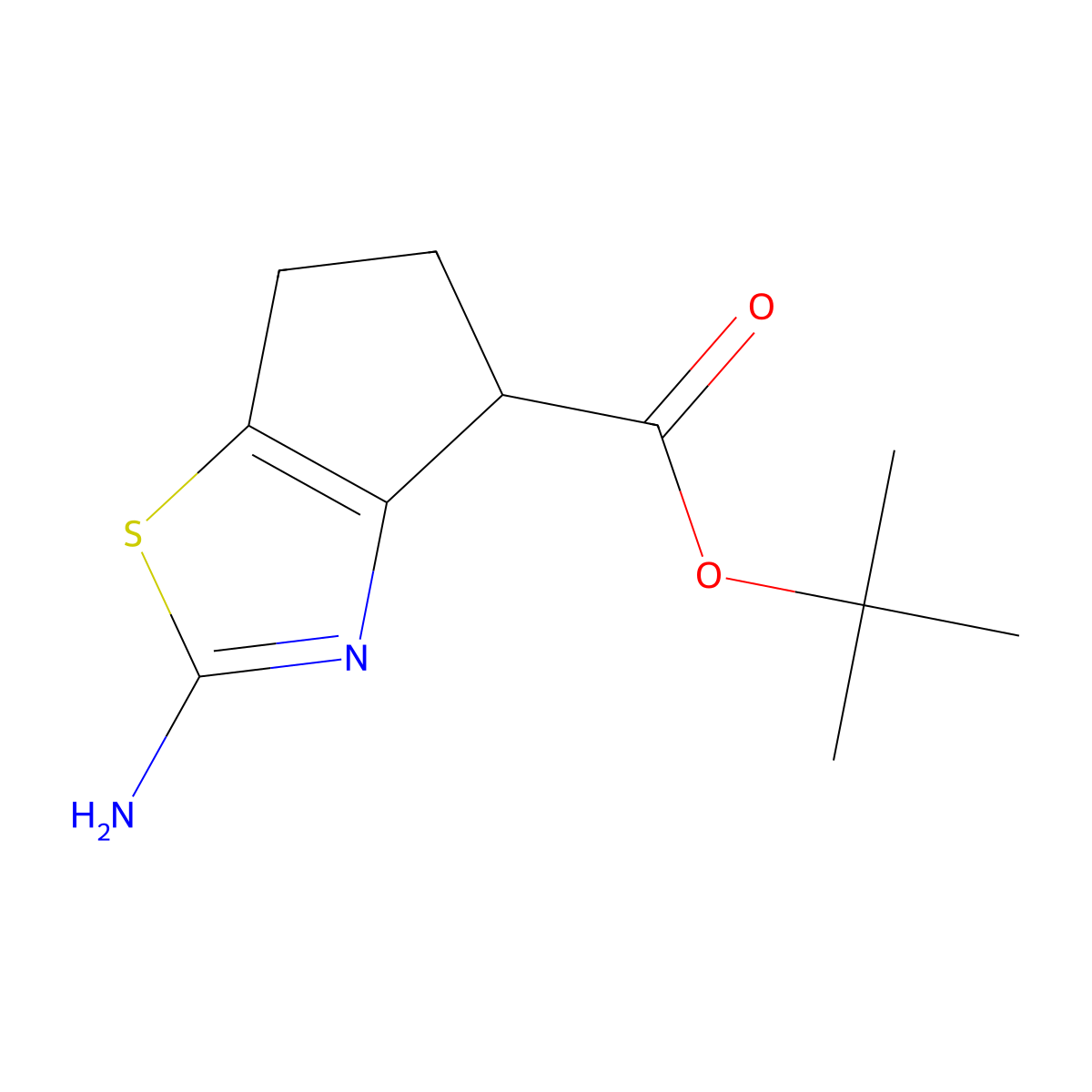 tert-butyl 2-amino-4H,5H,6H-cyclopenta[d][1,3]thiazole-4-carboxylate molecular structure, CAS 2580219-54-9