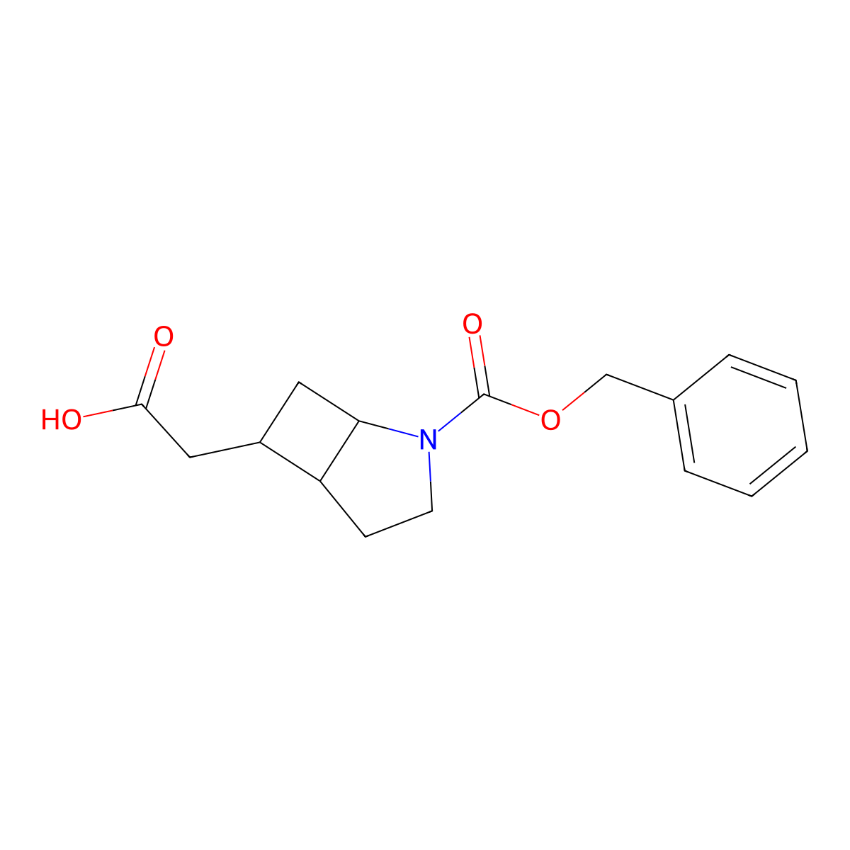 2-{2-[(Benzyloxy)carbonyl]-2-azabicyclo[3.2.0]heptan-6-yl}acetic acid molecular structure, CAS 2580219-63-0