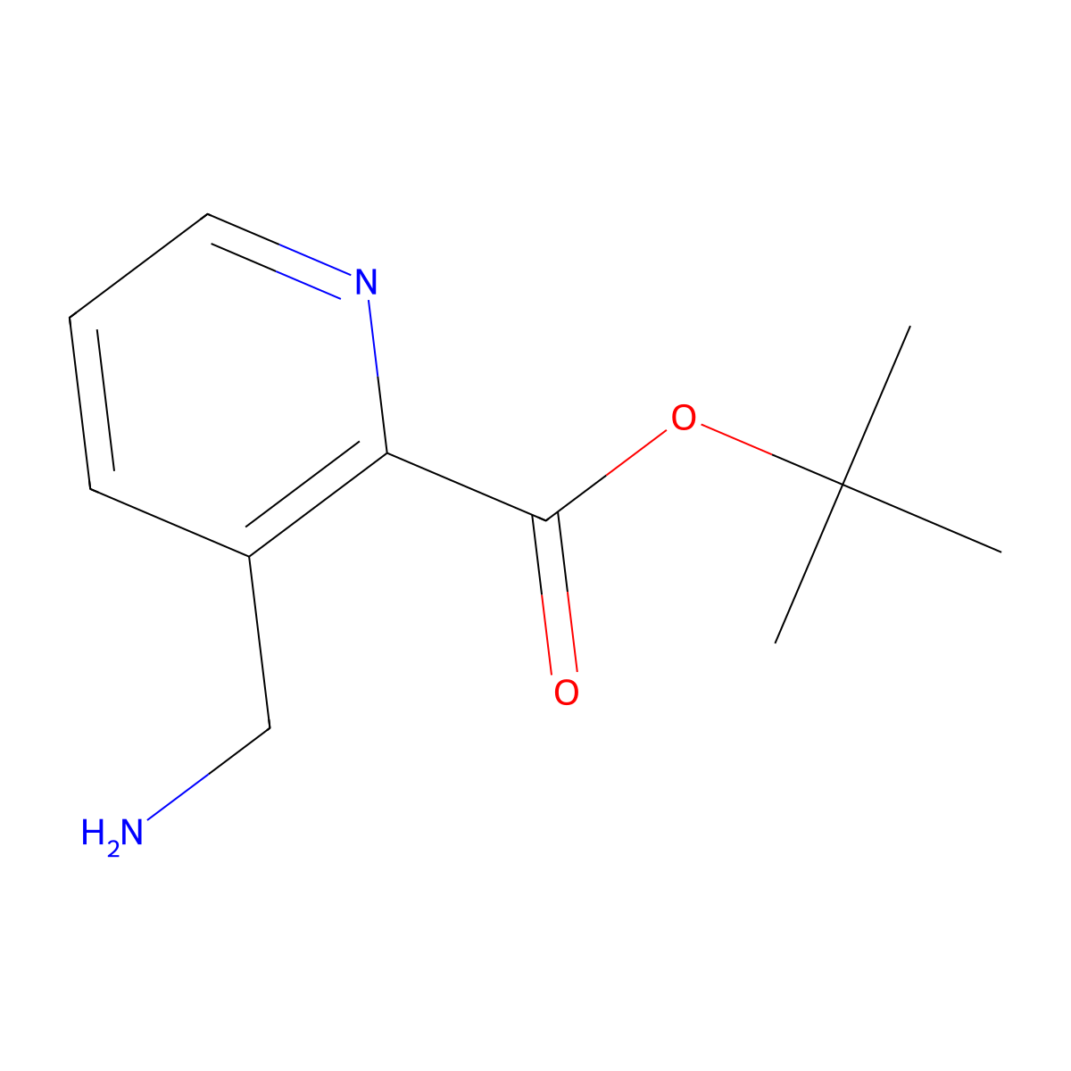 Tert-butyl 3-(aminomethyl)pyridine-2-carboxylate molecular structure, CAS 2580219-69-6