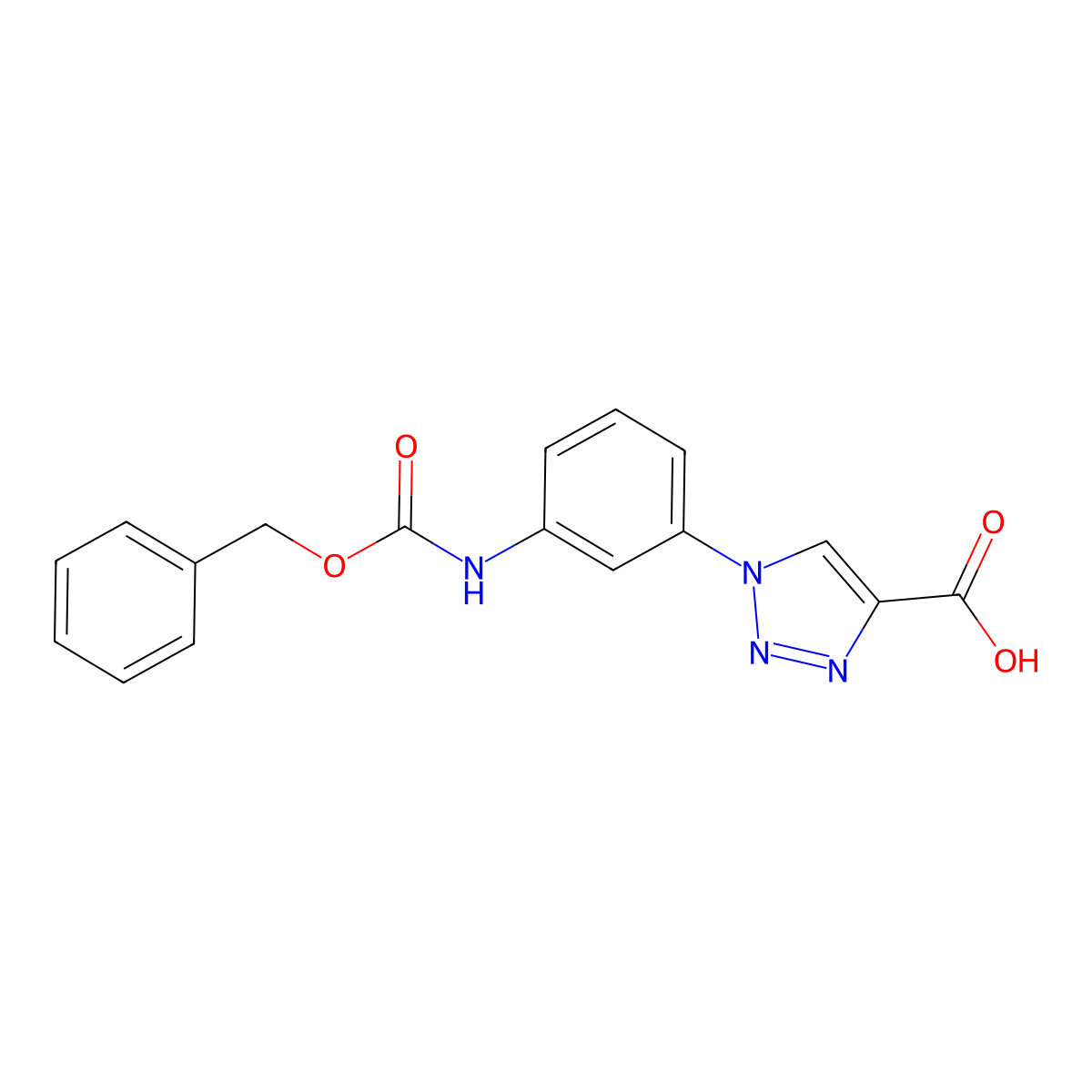 1-(3-{[(benzyloxy)carbonyl]amino}phenyl)-1H-1,2,3-triazole-4-carboxylic acid molecular structure, CAS 2580219-70-9
