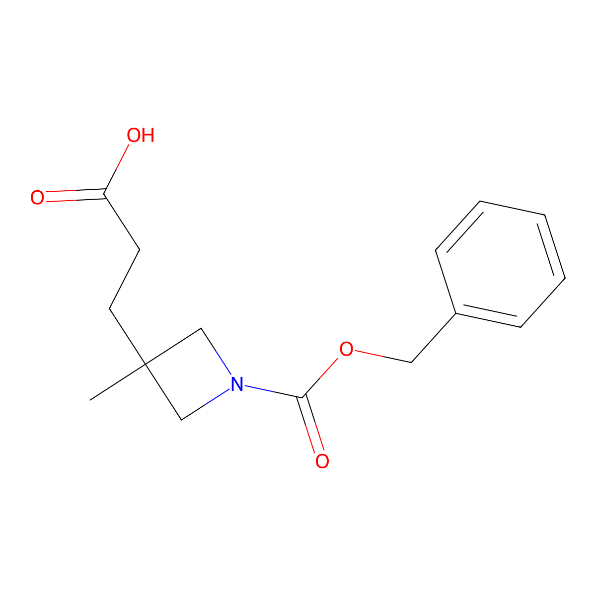 3-{1-[(Benzyloxy)carbonyl]-3-methylazetidin-3-yl}propanoic acid molecular structure, CAS 2580219-91-4