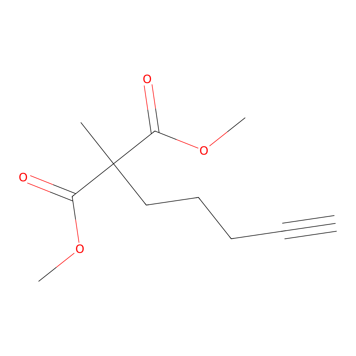 Dimethyl 2-methyl-2-pent-4-ynylpropanedioate molecular structure, CAS 2580219-95-8