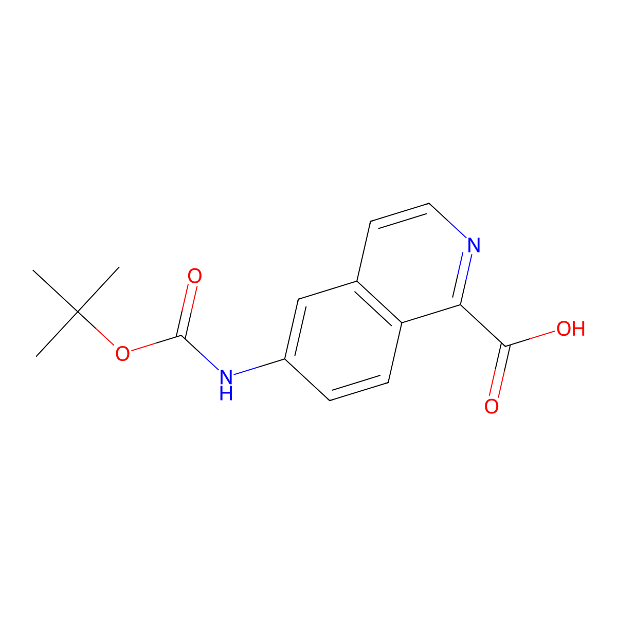 6-{[(Tert-butoxy)carbonyl]amino}isoquinoline-1-carboxylic acid molecular structure, CAS 2580220-00-2