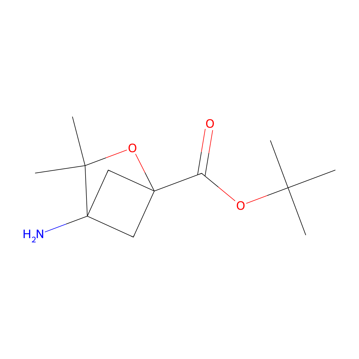Tert-butyl 4-amino-3,3-dimethyl-2-oxabicyclo[2.1.1]hexane-1-carboxylate molecular structure, CAS 2580220-02-4