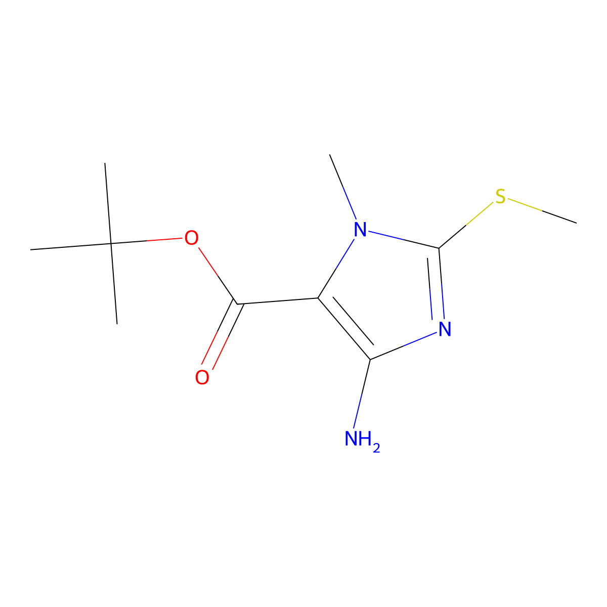 tert-butyl 4-amino-1-methyl-2-(methylsulfanyl)-1H-imidazole-5-carboxylate molecular structure, CAS 2580220-07-9