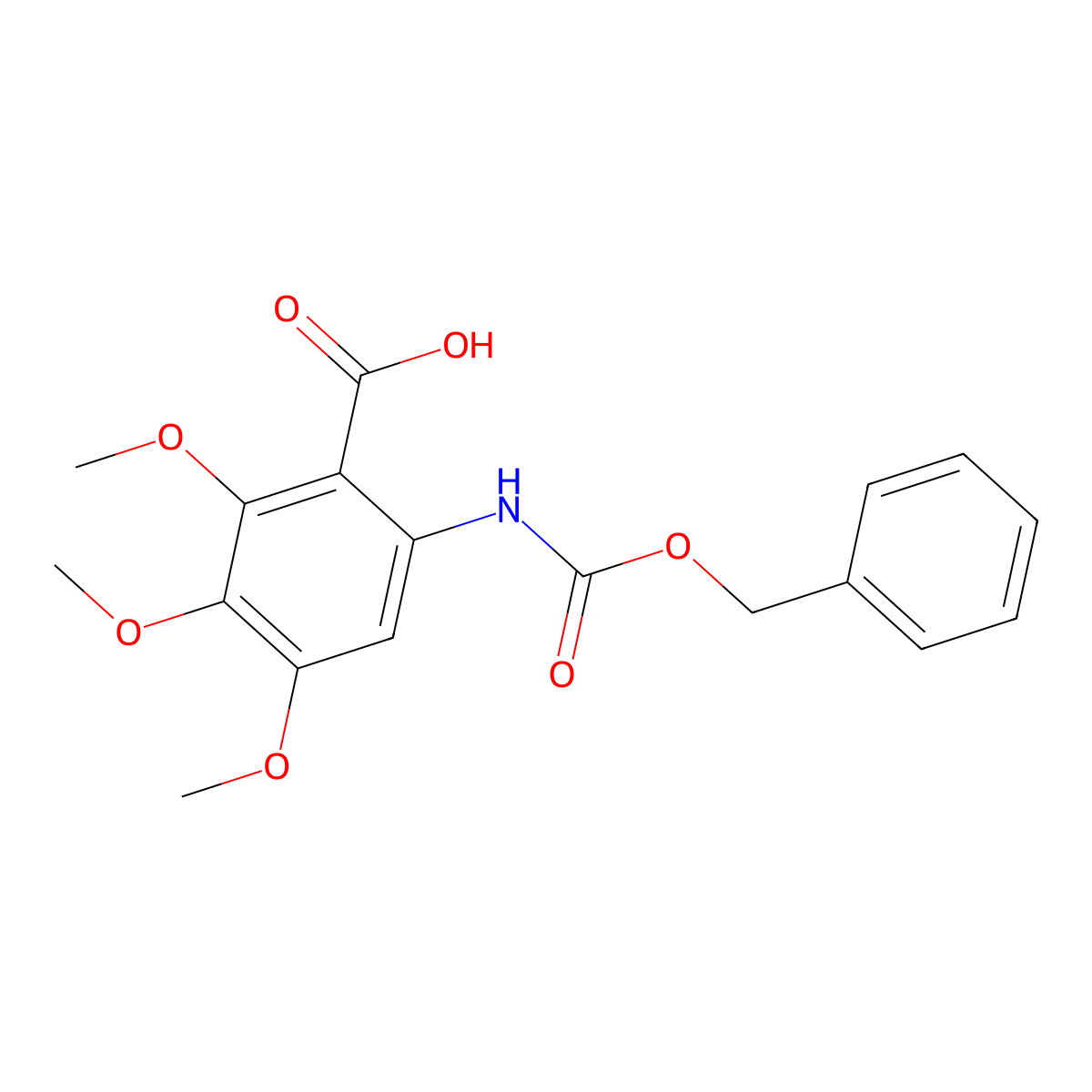 6-{[(Benzyloxy)carbonyl]amino}-2,3,4-trimethoxybenzoic acid molecular structure, CAS 2580220-11-5