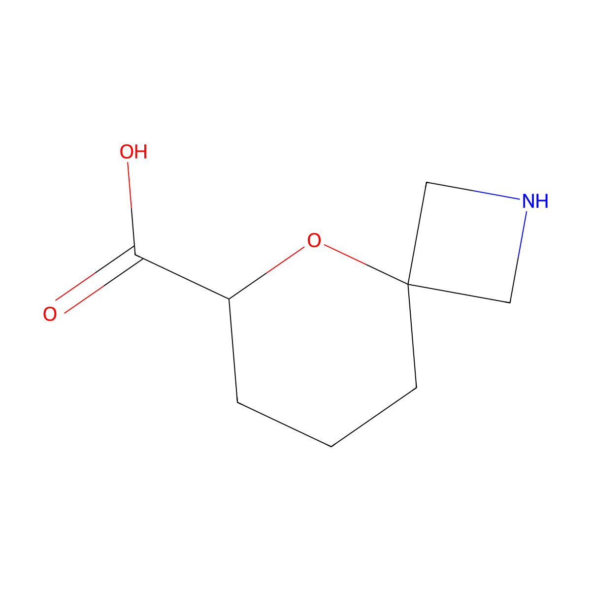 5-Oxa-2-azaspiro[3.5]nonane-6-carboxylic acid molecular structure, CAS 2580220-14-8