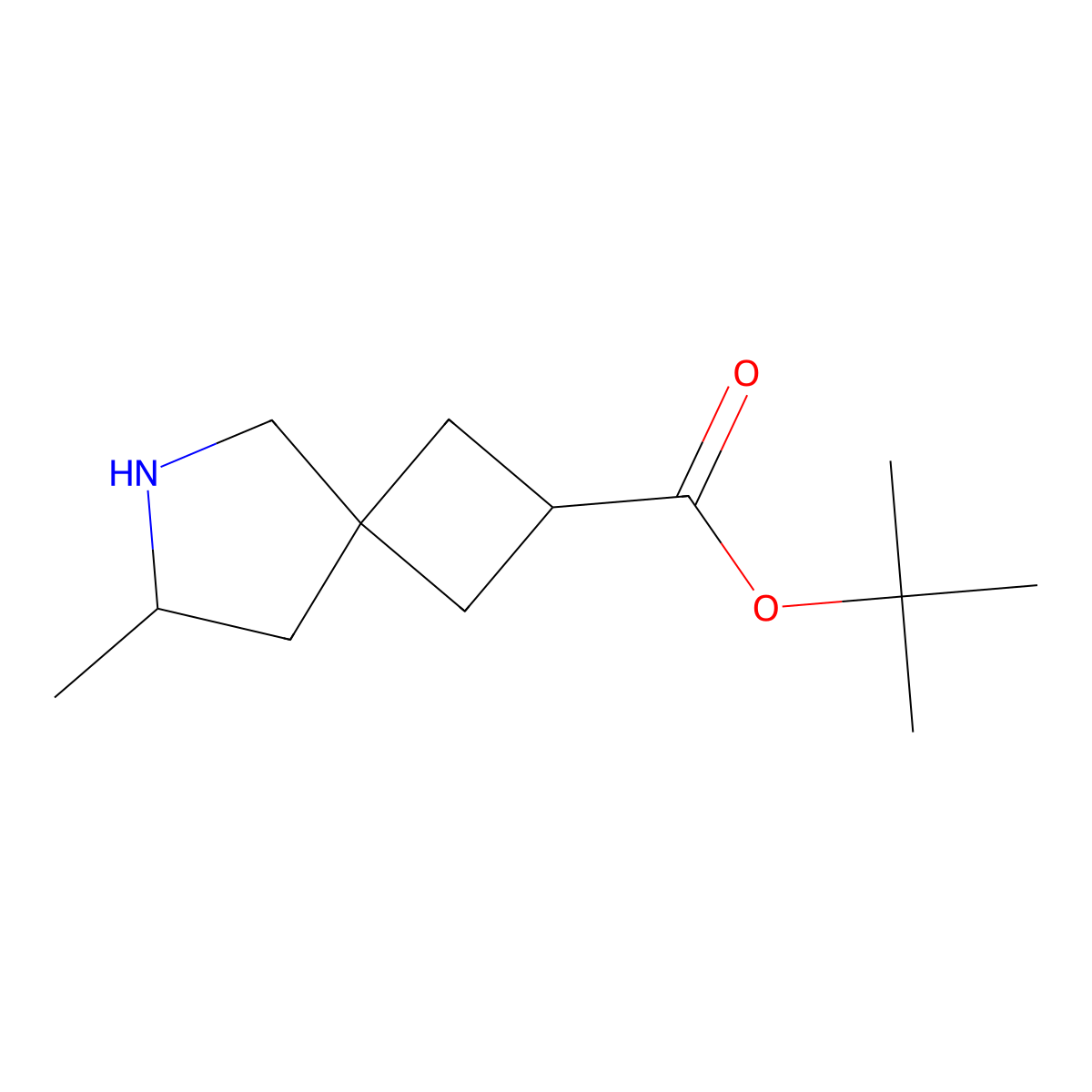 Tert-butyl 7-methyl-6-azaspiro[3.4]octane-2-carboxylate molecular structure, CAS 2580220-21-7