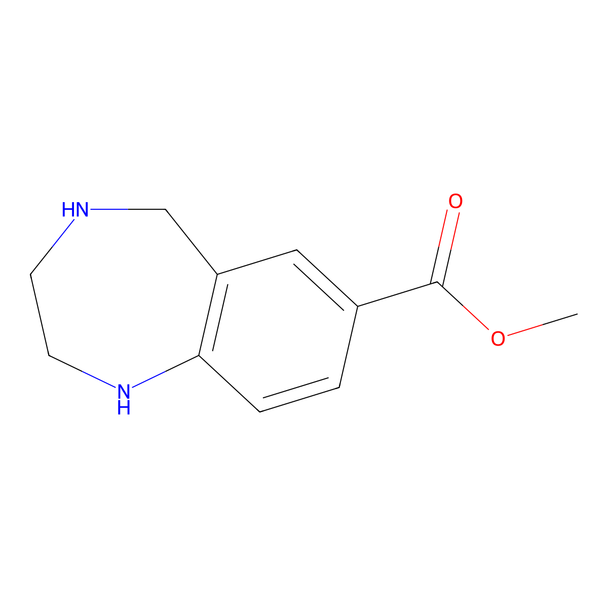 methyl 2,3,4,5-tetrahydro-1H-1,4-benzodiazepine-7-carboxylate molecular structure, CAS 2580220-25-1