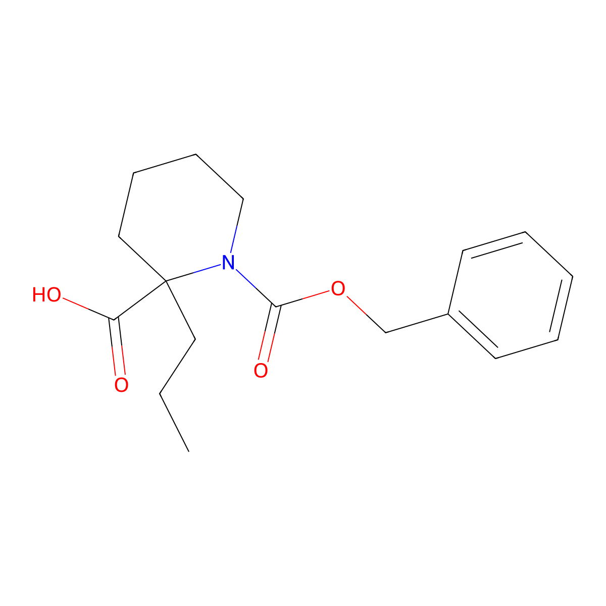 1-[(Benzyloxy)carbonyl]-2-propylpiperidine-2-carboxylic acid molecular structure, CAS 2580220-31-9