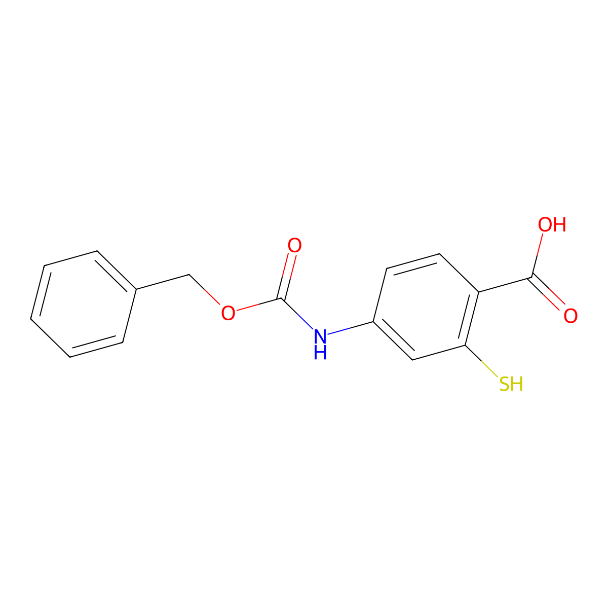4-{[(Benzyloxy)carbonyl]amino}-2-sulfanylbenzoic acid molecular structure, CAS 2580220-37-5