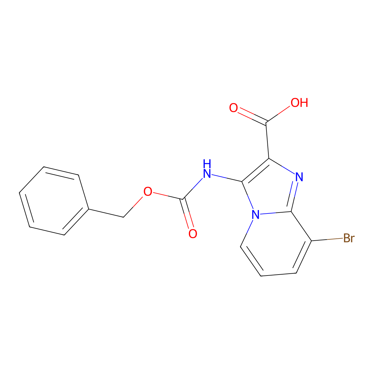 3-{[(Benzyloxy)carbonyl]amino}-8-bromoimidazo[1,2-a]pyridine-2-carboxylic acid molecular structure, CAS 2580220-46-6