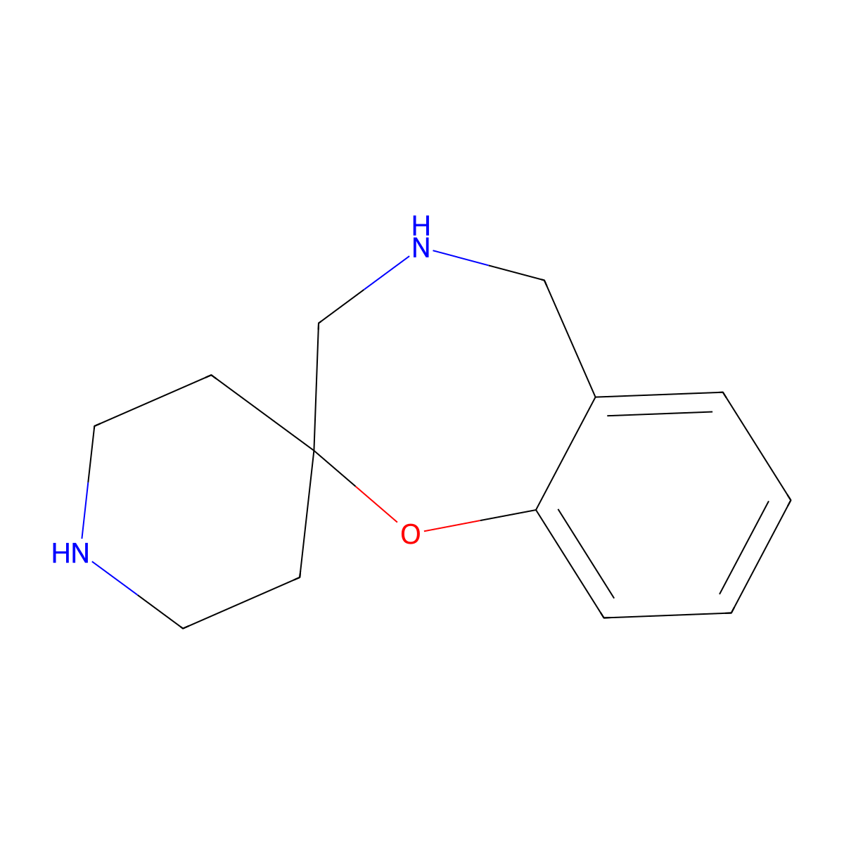 4,5-dihydro-3H-spiro[1,4-benzoxazepine-2,4'-piperidine] molecular structure, CAS 2580220-49-9