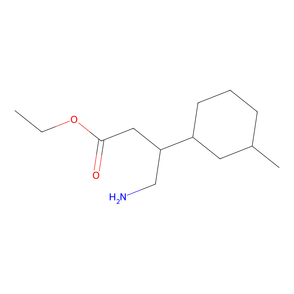 Ethyl 4-amino-3-(3-methylcyclohexyl)butanoate molecular structure, CAS 2580220-52-4