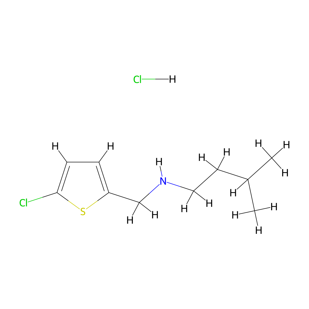 [(5-Chlorothiophen-2-yl)methyl](3-methylbutyl)aminehydrochloride molecular structure, CAS 2580220-61-5
