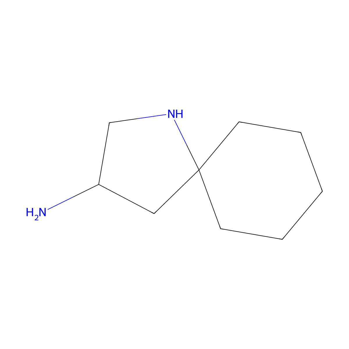 1-Azaspiro[4.5]decan-3-amine molecular structure, CAS 2580220-84-2