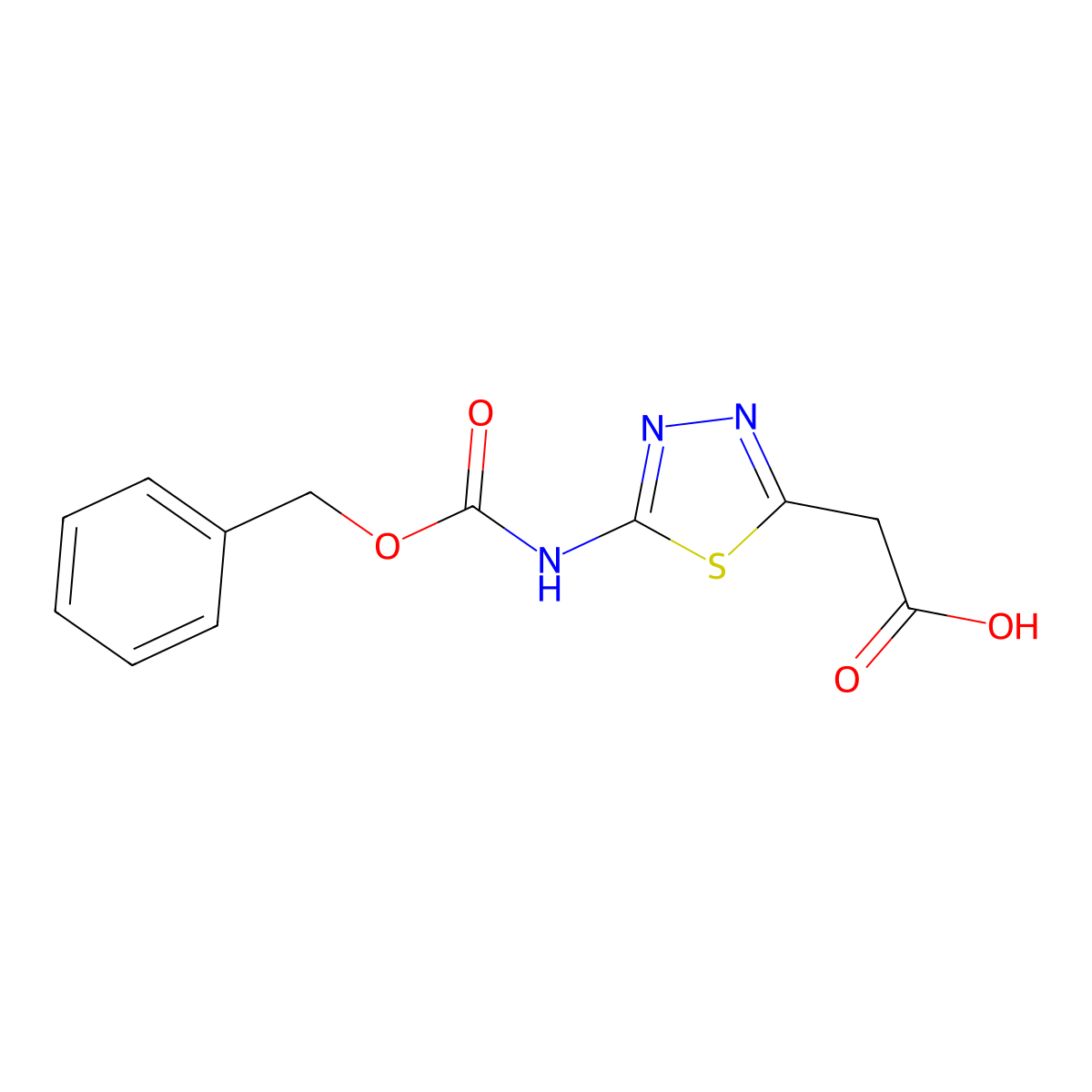 2-(5-{[(Benzyloxy)carbonyl]amino}-1,3,4-thiadiazol-2-yl)acetic acid molecular structure, CAS 2580220-92-2